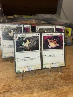 Pokemon Noctowl 127/162 + Hoothoot 126/162 Temporal Forces Promo Cosmos Holo NM - Image 2