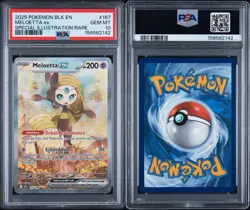 2025 POKEMON BLK EN-BLACK BOLT SPECIAL ILLUSTRATION RARE #167 MELOETTA EX PSA 10 - Image 2