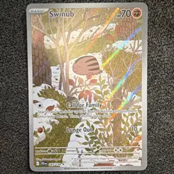 The Pokemon Company Pokemon TCG Swinub 165/159 Sv09 Illustration Rare Holo EN - Image 1