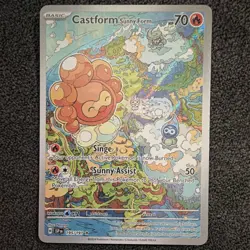 Nintendo Pokemon TCG Castform Sunny Form 195/191 SV08 IR Holo Full Art EN - Image 1