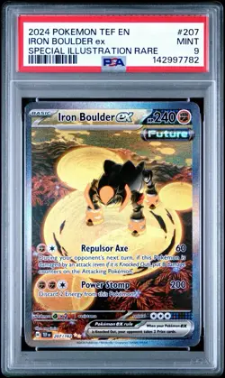 2024 POKEMON TEF EN-TEMPORAL FORCES #207 IRON BOULDER EX PSA 9 - Image 1