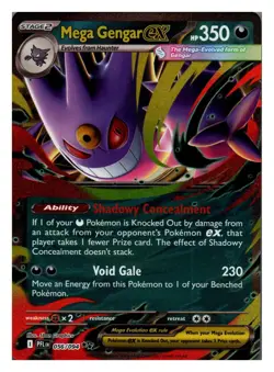 Mega Gengar ex 056/094 Phantasmal Flames Double Rare Pokemon NM - Image 1