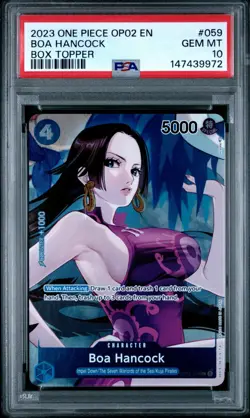 2023 One Piece Boa Hancock OP02 Paramount War Topper #059 PSA 10 GEM MINT - Image 1