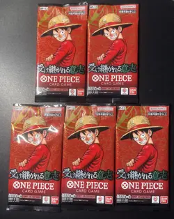5 PACKS OP-13 Carrying On His Will Booster Pack One Piece Japanese SEALED Bulk - Image 1