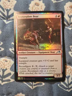 Bronzeplate Boar FOIL Kamigawa: Neon Dynasty MTG Magic - Image 1