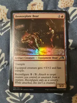 Bronzeplate Boar FOIL Kamigawa: Neon Dynasty MTG Magic - Image 2
