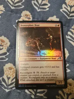Bronzeplate Boar FOIL Kamigawa: Neon Dynasty MTG Magic - Image 3