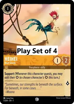 Heihei - Boat Snack 7/204 Lorcana The First Chapter 🔆Play set of 4🔆 - Image 1