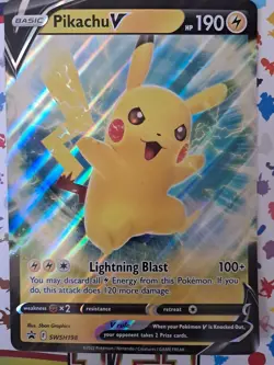 JUMBO Pikachu V Box Card SWSH198 Black Star Promo Pokemon PACK FRESH - Image 1