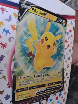 JUMBO Pikachu V Box Card SWSH198 Black Star Promo Pokemon PACK FRESH - Image 3