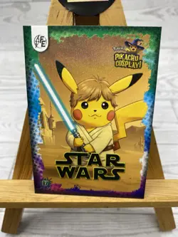 Pikachu as Cosplay Star Wars Luke Skywalker Non-Pokemon Fan Art Trading Card - Image 2