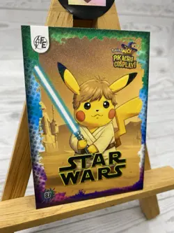 Pikachu as Cosplay Star Wars Luke Skywalker Non-Pokemon Fan Art Trading Card - Image 4