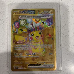 Pokemon TCG SV08 Surging Sparks Pikachu EX Hyper Rare Gold Holo Card 247/191 - Image 1