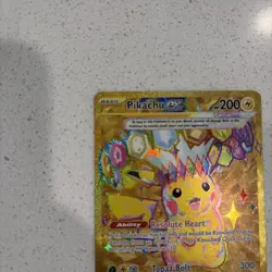 Pokemon TCG SV08 Surging Sparks Pikachu EX Hyper Rare Gold Holo Card 247/191 - Image 3