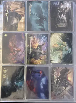 MTG Lord of the Rings - Complete Art Card Set 81 Cards - 61 Gold Signed - Image 1