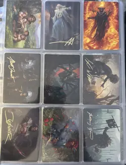 MTG Lord of the Rings - Complete Art Card Set 81 Cards - 61 Gold Signed - Image 3