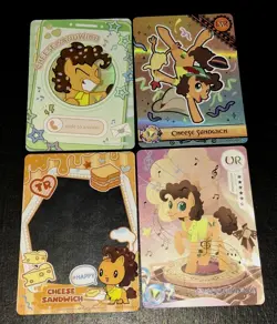 Lot Of 4 Cards / Cheese Sandwich Kayou My Little Pony English HASBRO LSR UR TR + - Image 1
