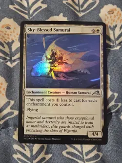 Sky-Blessed Samurai FOIL (37/606) Kamigawa Neon Dynasty MTG Magic - Image 2