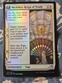 Michiko's Reign of Truth / Portrait of Michiko FOIL Kamigawa Neon Dyna MTG Magi - Image 3