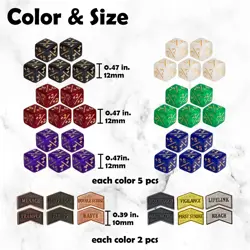 42 Pieces MTG Dice Counters 12mm Abilities Keywords Reversible Metal Tokens C... - Image 2