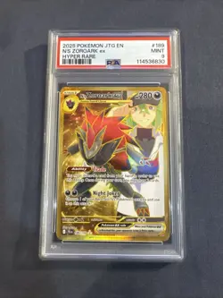 2025 POKEMON JTG EN-JOURNEY TOGETHER HYPER RARE #189 N'S ZOROARK EX PSA MINT 9 - Image 1