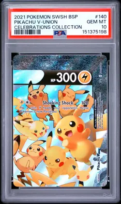 2021 POKEMON SWSH BLACK STAR PROMO #140 PIKACHU V-UNION PSA 10 - Image 1