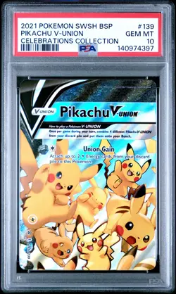 2021 POKEMON SWSH BLACK STAR PROMO #139 PIKACHU V-UNION PSA 10 - Image 1