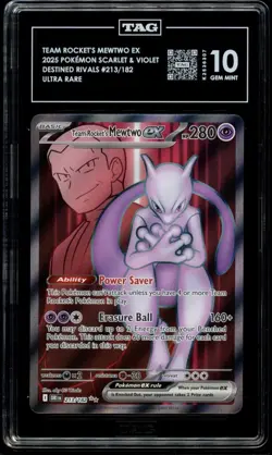 Pokemon TCG Team Rockets Mewtwo EX 213/182 TAG 10 GEM MINT - Image 1