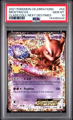 Pokemon Mewtwo EX 54/99 Celebrations Classic Collection 25th Anniversary PSA 10 - Image 1