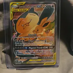 Pokemon Co Eevee & Snorlax GX SM169 SM Promo TAG TEAM Holo 270 HP English - Image 1