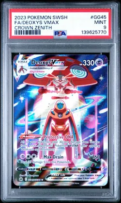 Pokemon Crown Zenith Deoxys VMAX Full Art #GG45 PSA 9 Gem Mint Ultra Rare - Image 1