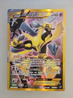 Pokemon TCG Alakazam EX 125/124 Fates Collide Secret Rare Full Art Holo - Image 1