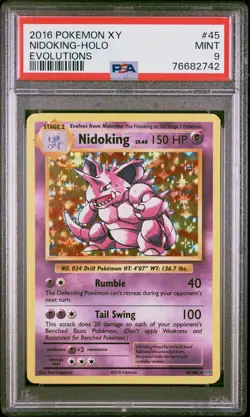 Pokemon XY Evolutions NIDOKING HOLO PSA 9 - Image 1