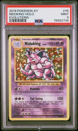 Pokemon XY Evolutions NIDOKING HOLO PSA 9 - Image 1
