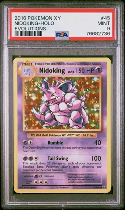 Pokemon XY Evolutions Nidoking Holo PSA 9 - Image 1