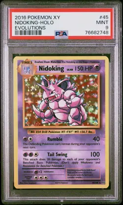 Pokemon XY Evolutions NIDOKING HOLO PSA 9 - Image 1