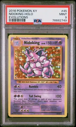 Pokemon XY Evolutions NIDOKING HOLO PSA 9 - Image 1