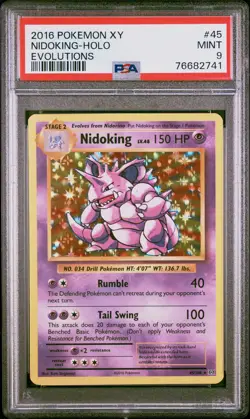 Pokemon XY Evolutions NIDOKING HOLO PSA 9 - Image 1