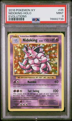 Pokemon XY Evolutions NIDOKING HOLO PSA 9 - Image 1