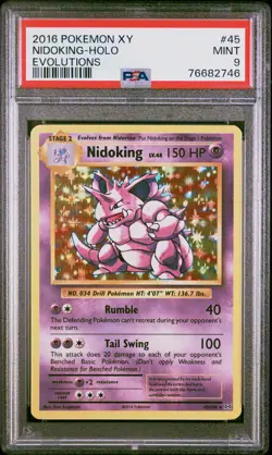 Pokemon XY Evolutions NIDOKING HOLO PSA 9 - Image 1
