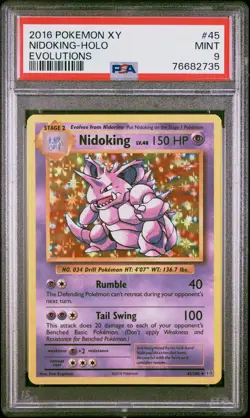 Pokemon XY Evolutions NIDOKING HOLO PSA 9 - Image 1