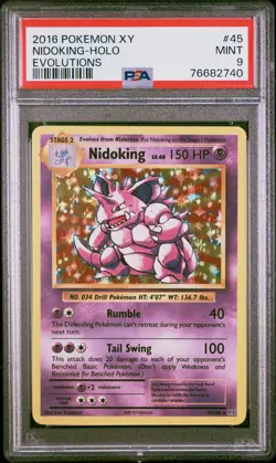 Pokemon XY Evolutions NIDOKING HOLO PSA 9 - Image 1