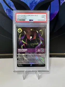 Disney Lorcana Maleficent Mistress Of All Evil 209/204 Enchanted PSA 9 MINT - Image 1