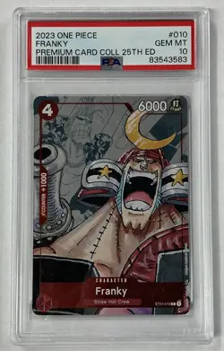 FRANKY PSA 10 2023 ONE PIECE PREMIUM CARD COLL 25TH ANNIVERSARY #ST01-010 8632 - Image 1