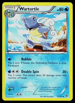 Pokemon Card Plasma Blast Wartortle 15/101 Uncommon - Image 1