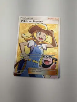 Pokemon Breeder 73/73 Shining Legends Holo Full Art Trainer Pokemon TCG Card - Image 1
