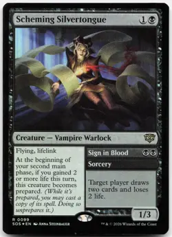 Scheming Silvertongue 99 R Secrets of Strixhaven Magic: The Gathering Foil LP - Image 1