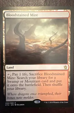 MTG Magic the Gathering Bloodstained Mire Khans of Tarkir Regular - Image 1