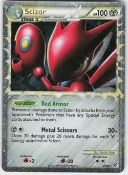 Scizor 84/90 Prime Rare HGSS Undaunted Pokemon LP - Image 2