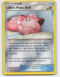 2019 Pokemon, Cosmic Eclipse, #197/236 Lillie's Poke Doll, Reverse Holo NM - Image 1